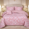 Gold Living Signature Quilted 5 Pcs Bed Spread Set Poly Bag - Pink Colour