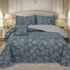 Gold Living Signature Quilted 5 Pcs Bed Spread Set Poly Bag - Slate Blue Colour