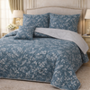 Gold Living Signature Quilted 5 Pcs Bed Spread Set Poly Bag - Slate Blue Colour