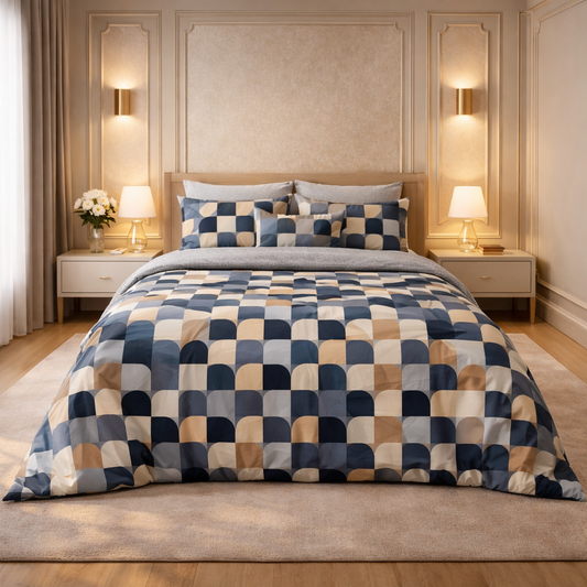 Gold Living Signature 5 Pcs Fitted Bed Sheet Set Poly Bag - Geometric colour