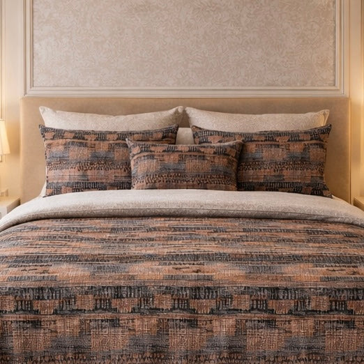 Gold Living Signature 5 Pcs Fitted Bed Sheet Set Poly Bag - Dark Brown Colour