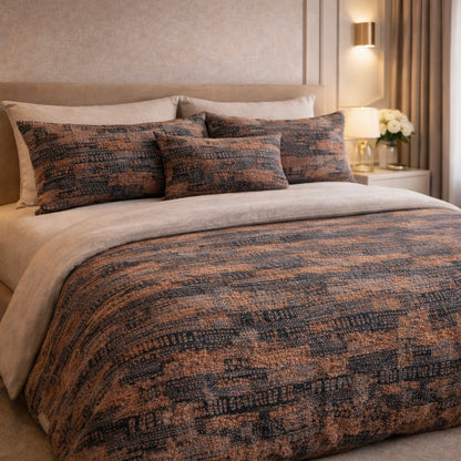 Gold Living Signature 5 Pcs Fitted Bed Sheet Set Poly Bag - Dark Brown Colour