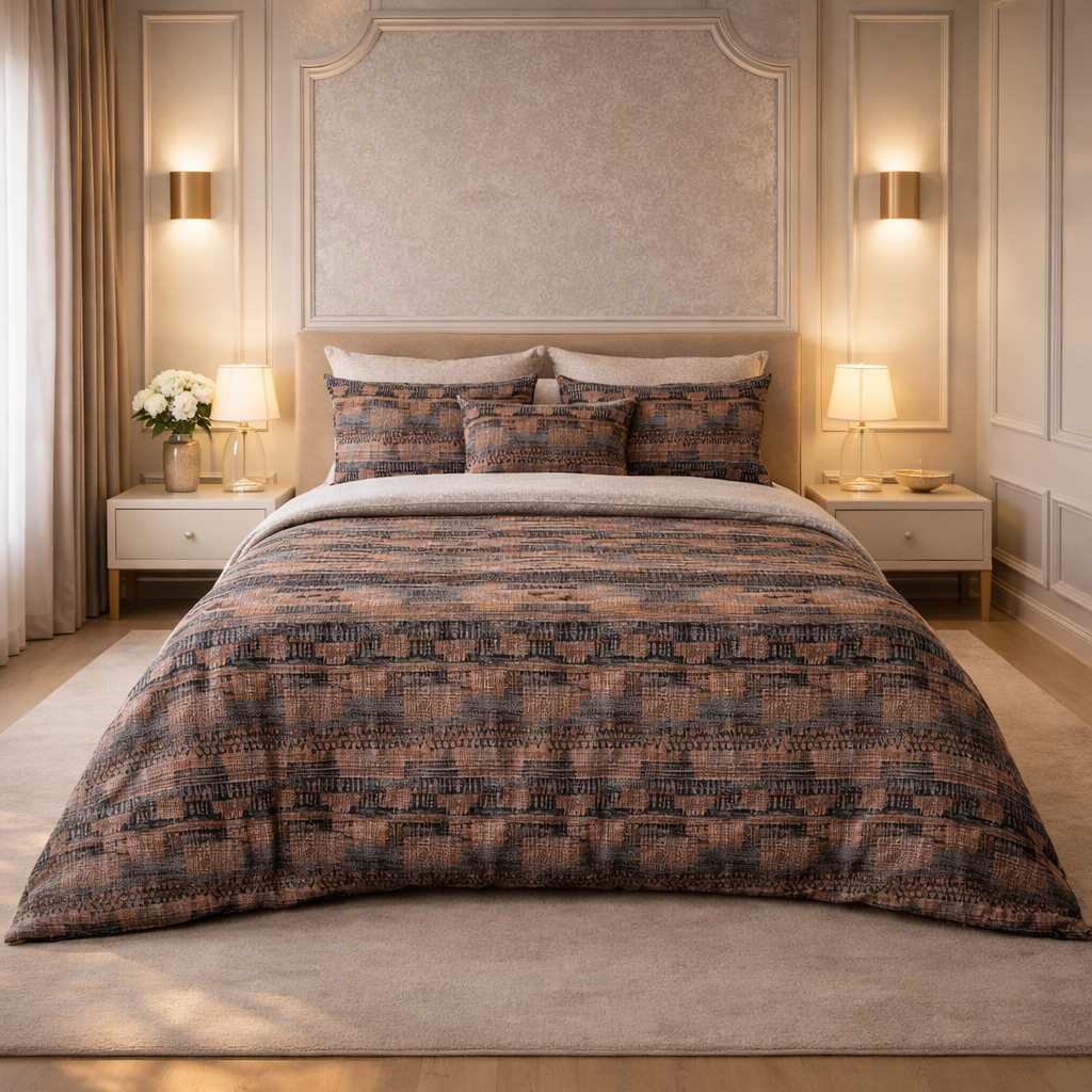 Gold Living Signature 5 Pcs Fitted Bed Sheet Set Poly Bag - Dark Brown Colour