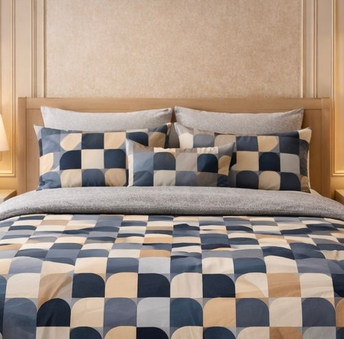 Gold Living Signature 5 Pcs Fitted Bed Sheet Set Poly Bag - Geometric colour