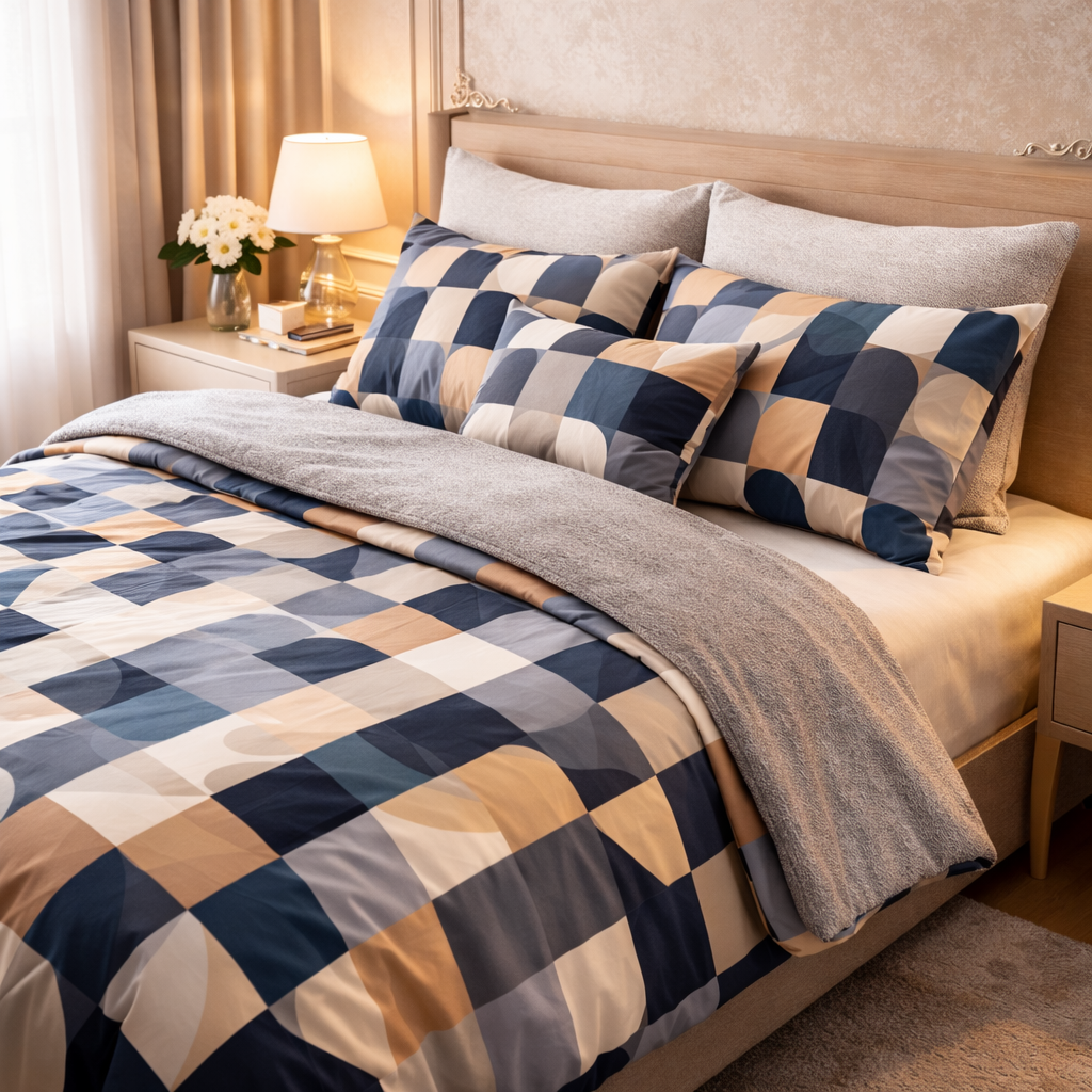 Gold Living Signature 5 Pcs Fitted Bed Sheet Set Poly Bag - Geometric colour