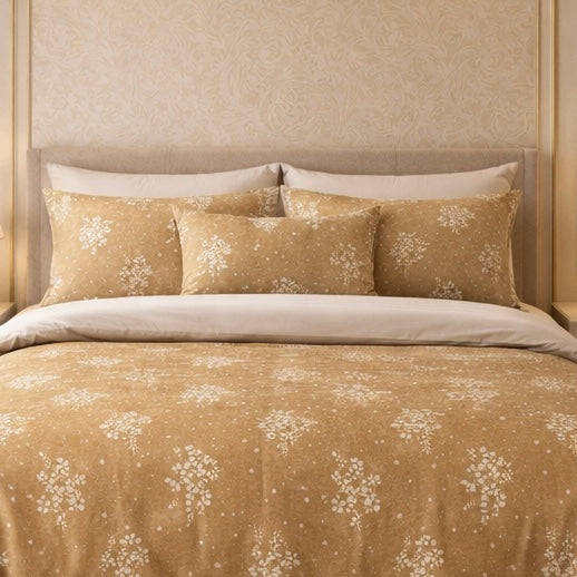 Gold Living Signature 5 Pcs Fitted Bed Sheet Set Poly Bag - Bronze Colour