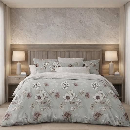 Gold Living Signature 5 Pcs Fitted Bed Sheet Set Poly Bag - Slate Gray Colour