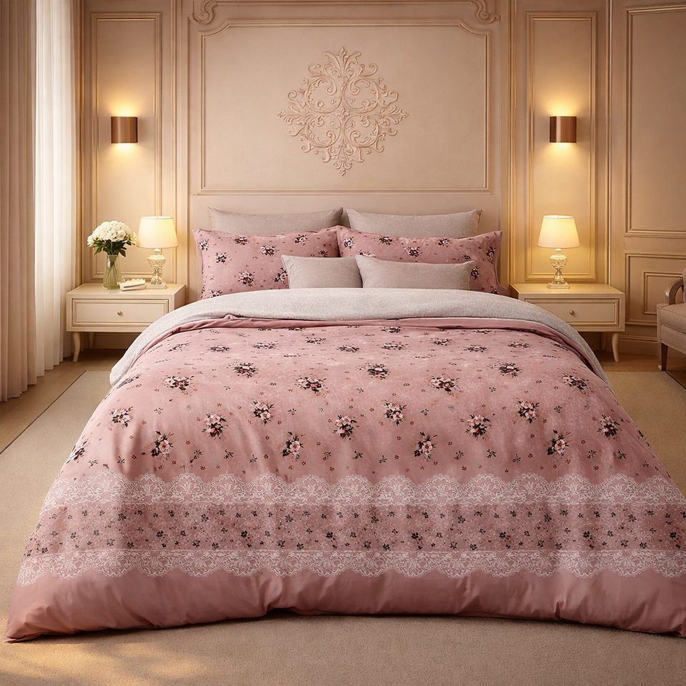 Gold Living Signature 3 Pcs Bed Sheet Set - Pink Colour