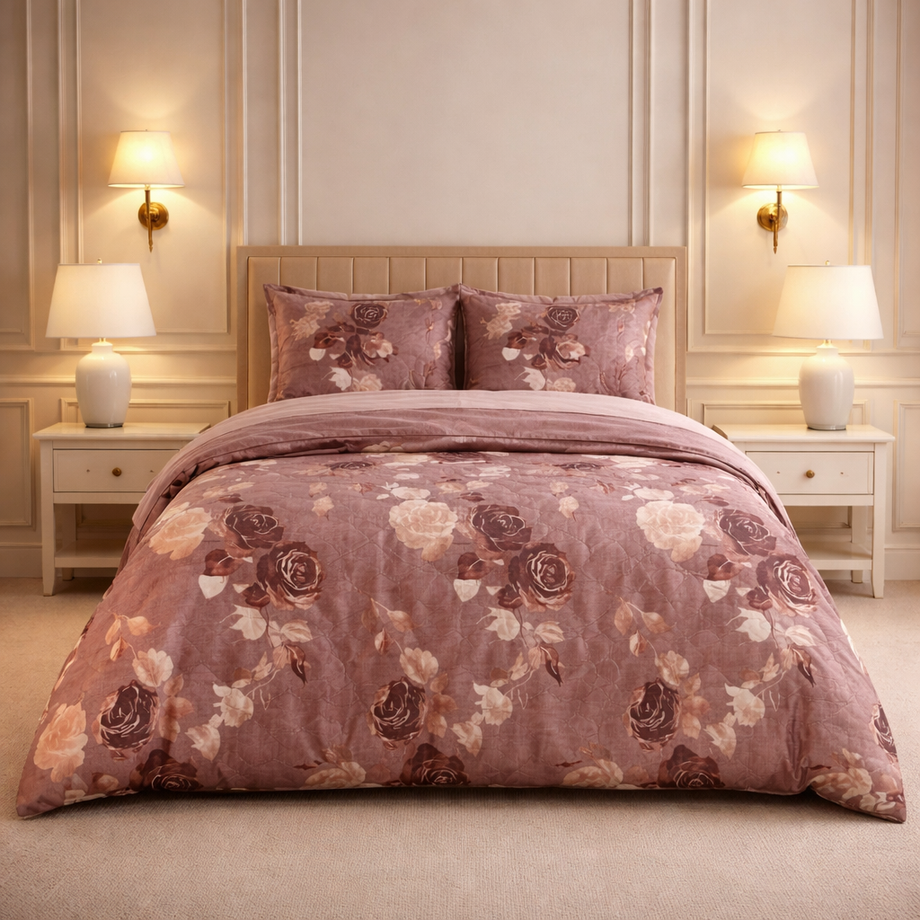 Gold Living Signature 3 Pcs Bed Sheet Set - Rose Quartz Colour