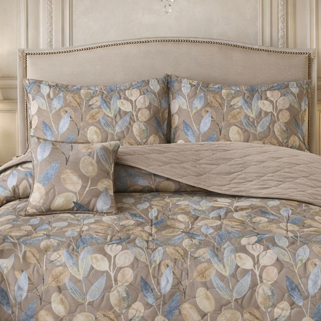Gold Living Signature Quilted 5 Pcs Bed Spread Set Poly Bag - Beige Colour