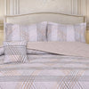Gold Living Signature Quilted 5 Pcs Bed Spread Set Poly Bag - Light Gray Colour