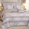 Gold Living Signature Quilted 5 Pcs Bed Spread Set Poly Bag - Light Gray Colour
