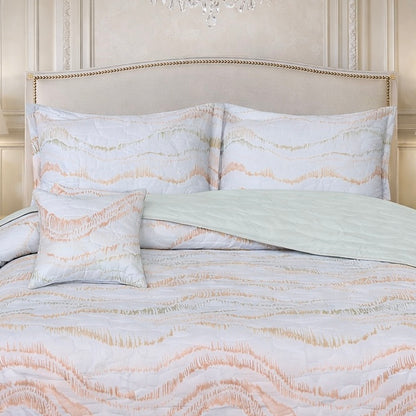 Gold Living Signature Quilted 5 Pcs Bed Spread Set Poly Bag - Beige Colour