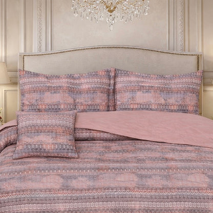 Gold Living Signature Quilted 5 Pcs Bed Spread Set Poly Bag - Light Pink Colour