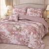 Gold Living Signature Quilted 5 Pcs Bed Spread Set Poly Bag - Pink Colour