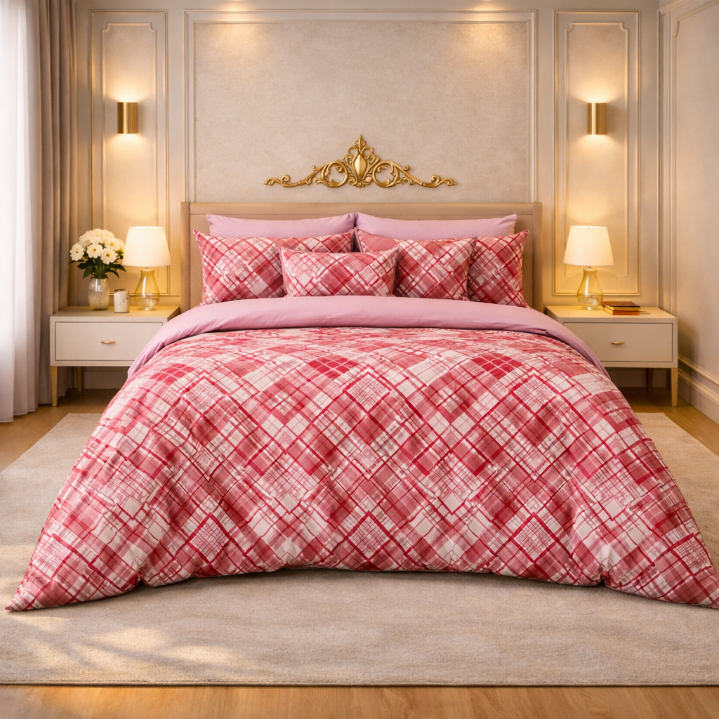 Gold Living Signature 5 Pcs Fitted Bed Sheet Set Poly Bag - Soft Rose Colour
