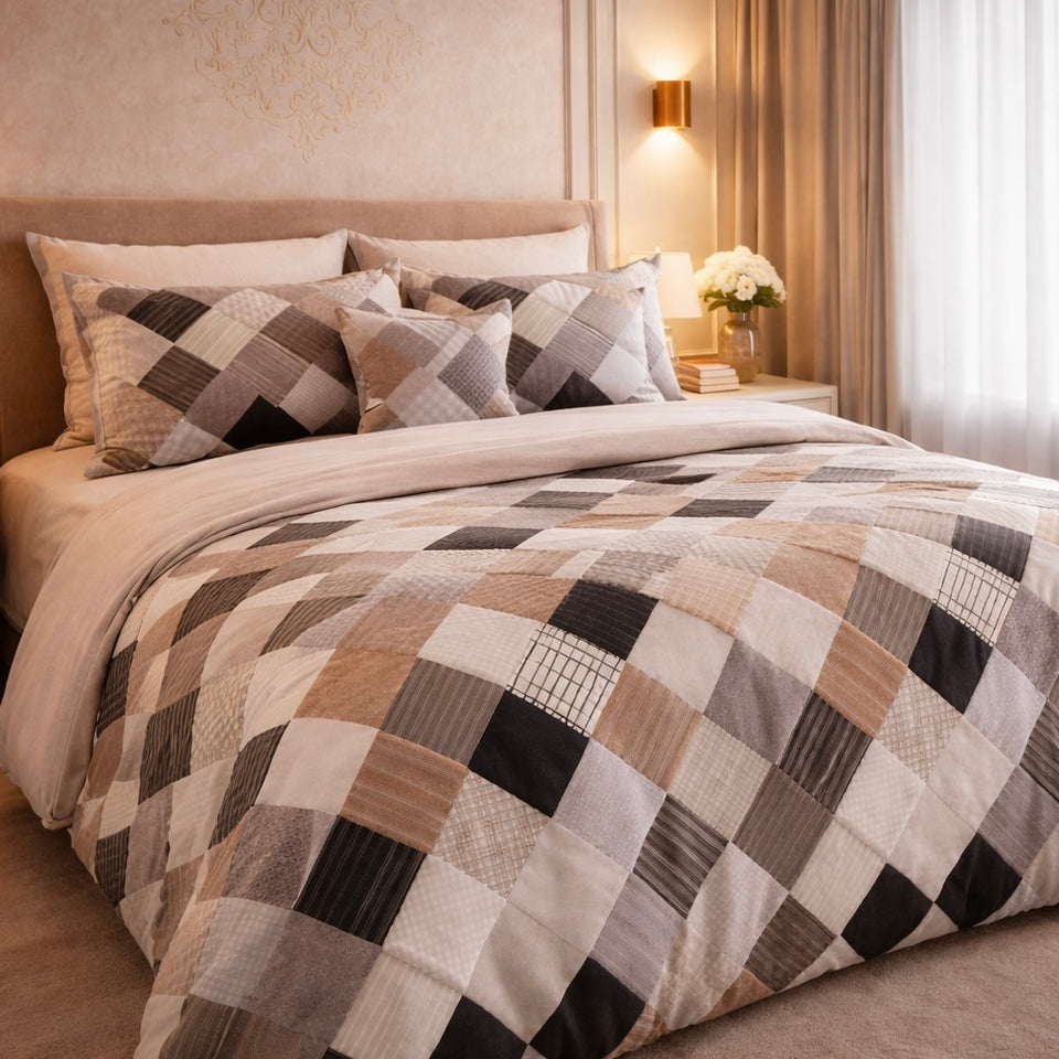 Gold Living Signature 5 Pcs Fitted Bed Sheet Set Poly Bag - White Colour