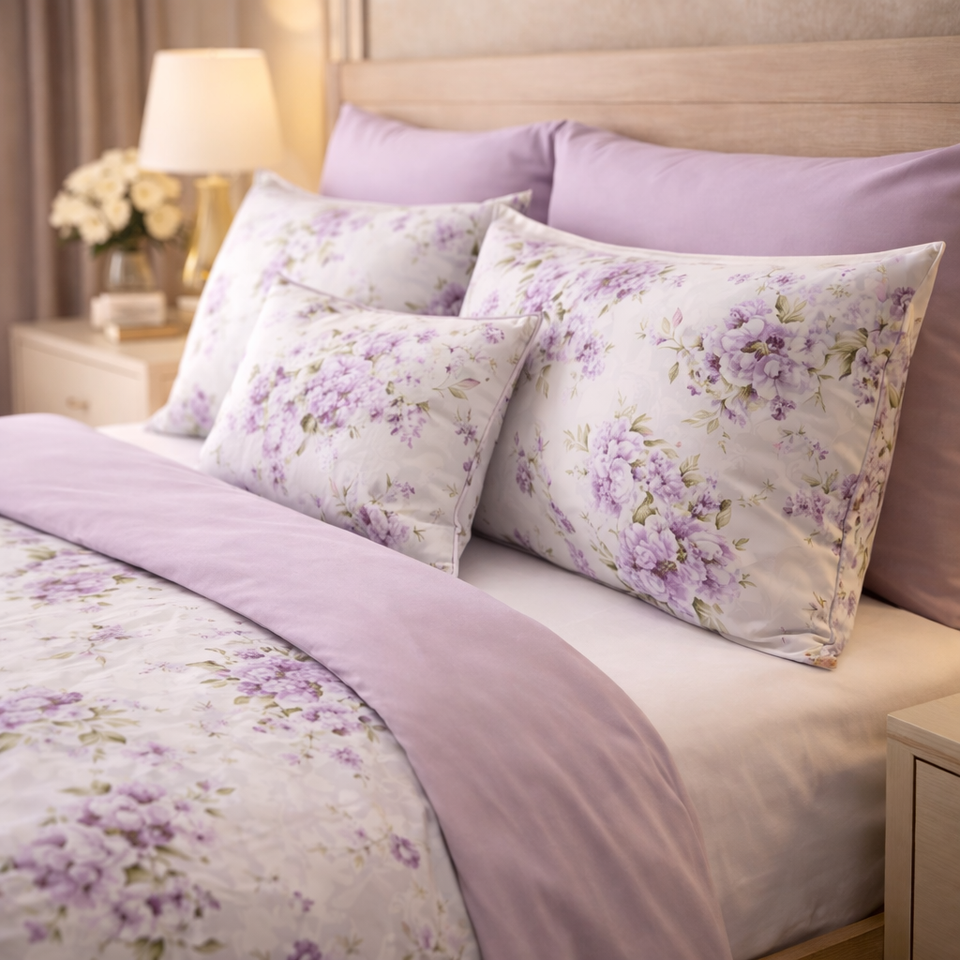 Gold Living Signature 5 Pcs Fitted Bed Sheet Set Poly Bag - Petal Pink Colour