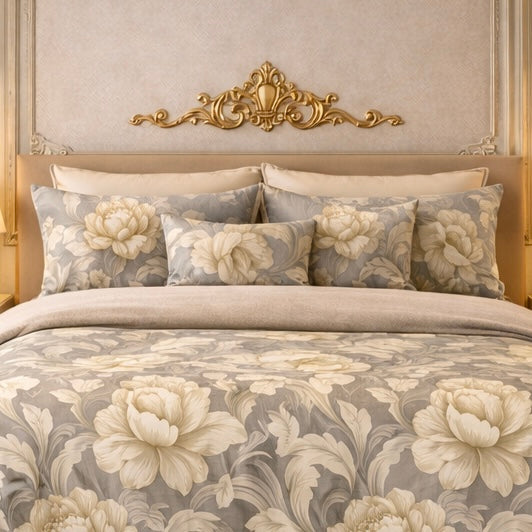 Gold Living Signature 5 Pcs Fitted Bed Sheet Set Poly Bag - Dark Grey Colour