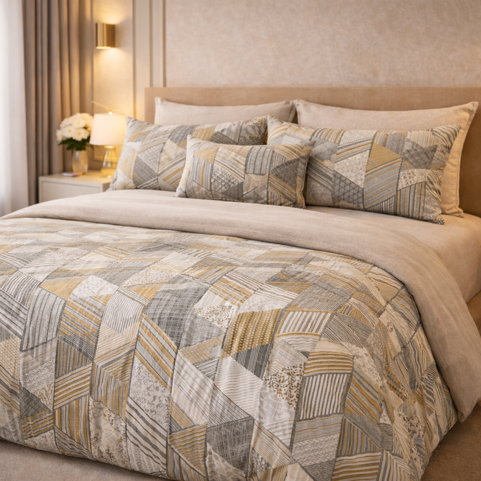 Gold Living Signature 5 Pcs Fitted Bed Sheet Set Poly Bag - Warm Sand Colour