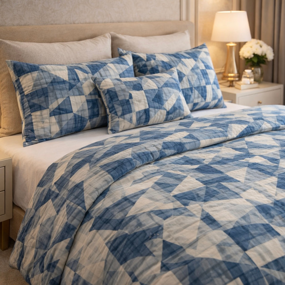 Gold Living Signature 5 Pcs Fitted Bed Sheet Set Poly Bag - Sky Blue Color