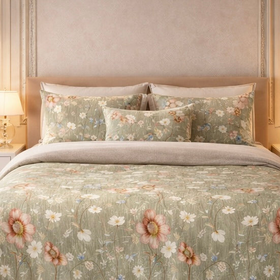Gold Living Signature 5 Pcs Fitted Bed Sheet Set Poly Bag - Light Green Colour
