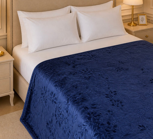 Golden Loom Warmth Fleece Blanket King Size - Blue Colour