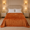Golden Loom Warmth Fleece Blanket King Size - Gold Colour