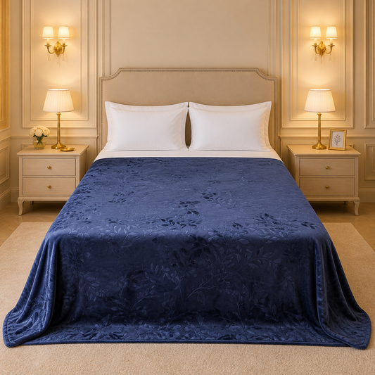 Golden Loom Warmth Fleece Blanket King Size - Blue Colour