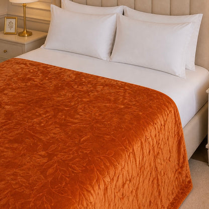 Golden Loom Warmth Fleece Blanket King Size - Gold Colour