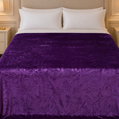 Golden Loom Warmth Fleece Blanket King Size - Purple Colour