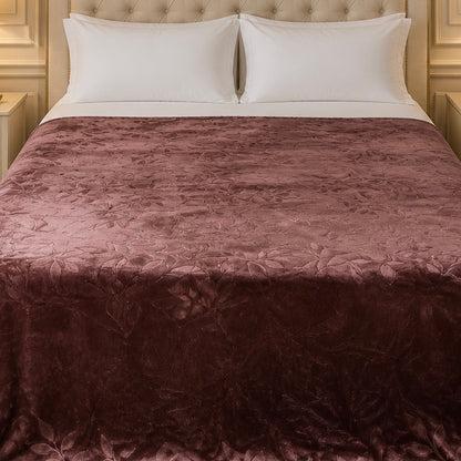Golden Loom Warmth Fleece Blanket King Size - Dark Brown Colour