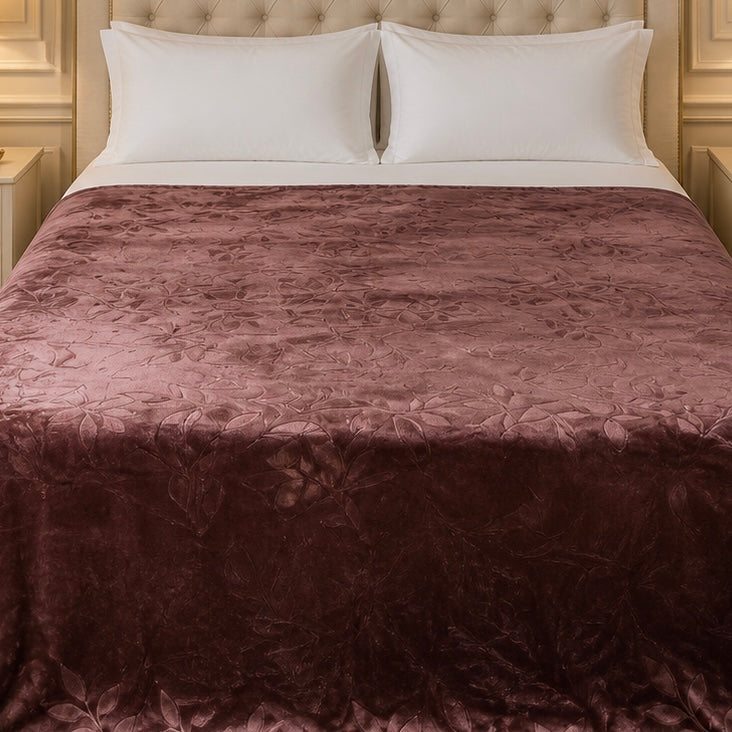 Golden Loom Warmth Fleece Blanket King Size - Dark Brown Colour