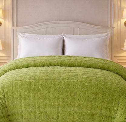 Heritage Home 4 Pcs Top Fitted Comforter Set - Green Colour