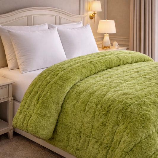Heritage Home 4 Pcs Top Fitted Comforter Set - Green Colour