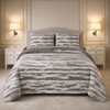 Levora Comfort Printed 4 Pcs Revers Fitted Comforter Set - Gray Colour