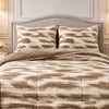 Levora Comfort Printed 4 Pcs Revers Fitted Comforter Set - Beige Colour