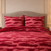 Levora Comfort Printed 4 Pcs Revers Fitted Comforter Set - Red Colour