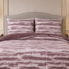 Levora Comfort Printed 4 Pcs Revers Fitted Comforter Set - Rich Plum Colour