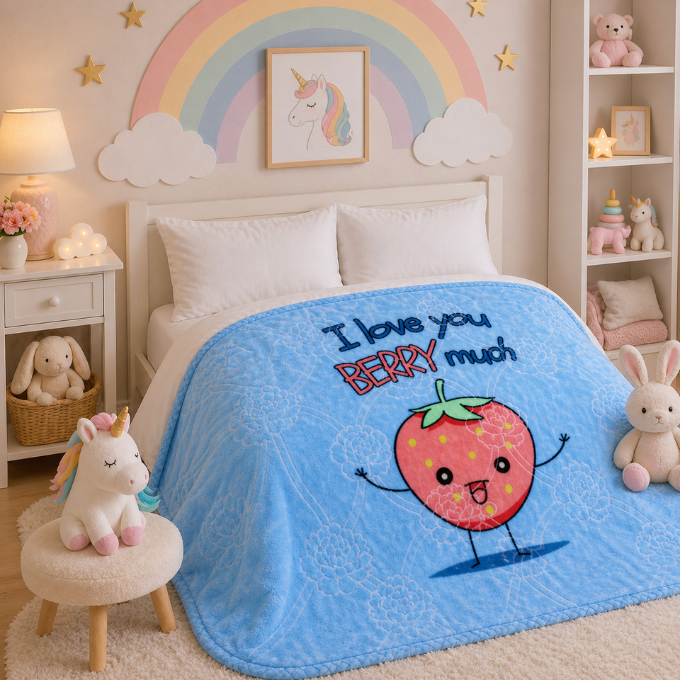 Little Cloud Baby Cot Blanket Box - Blue Colour
