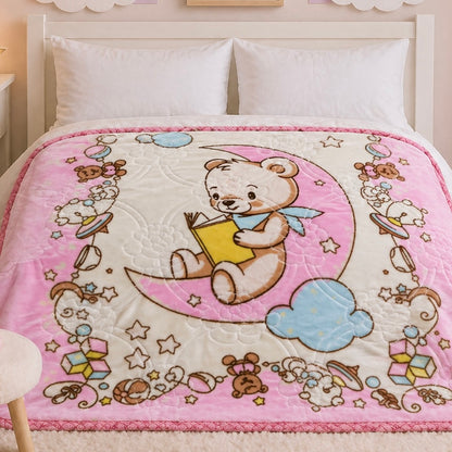 Little Cloud Baby Cot Blanket Box - Pink Colour