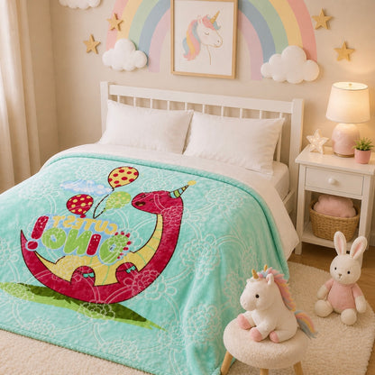 Little Cloud Baby Cot Blanket Box - Aqua Cloud Colour
