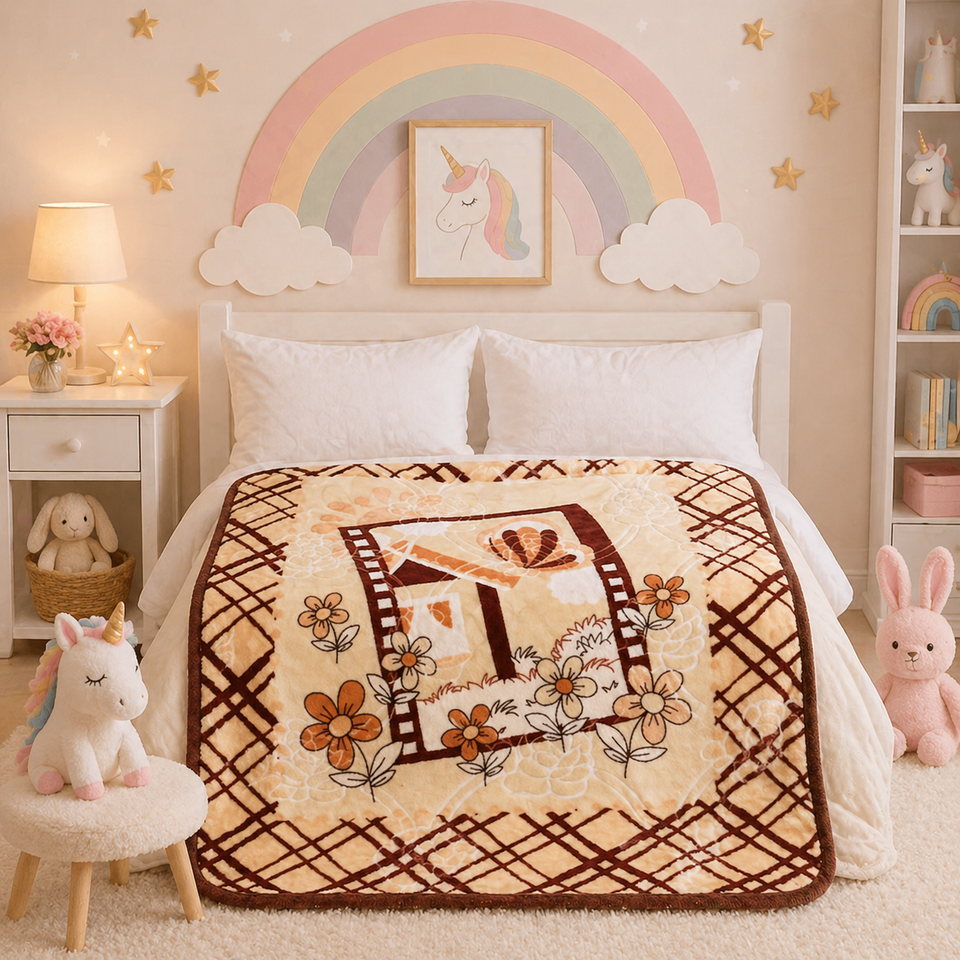 Little Cloud Baby Cot Blanket Box - Beige Colour