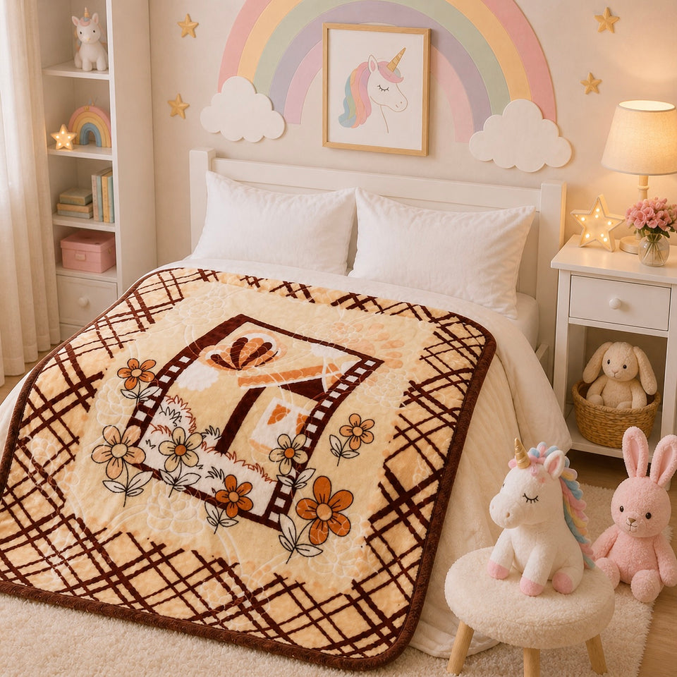 Little Cloud Baby Cot Blanket Box - Beige Colour