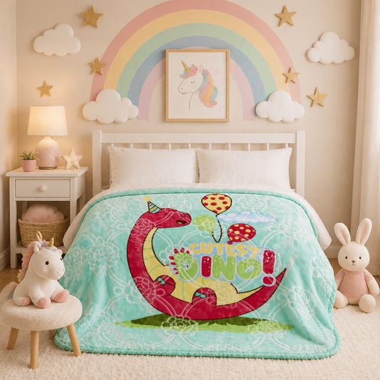Little Cloud Baby Cot Blanket Box - Aqua Cloud Colour