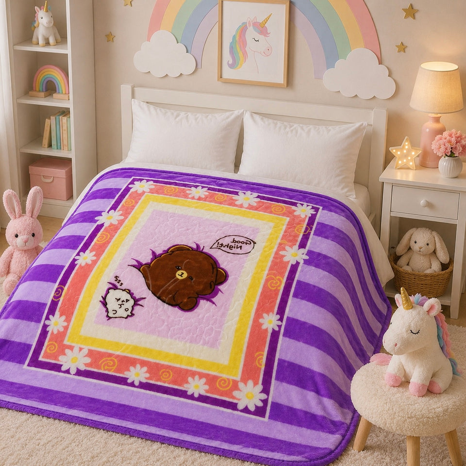 Little Cloud Baby Cot Blanket Box - Purple Colour