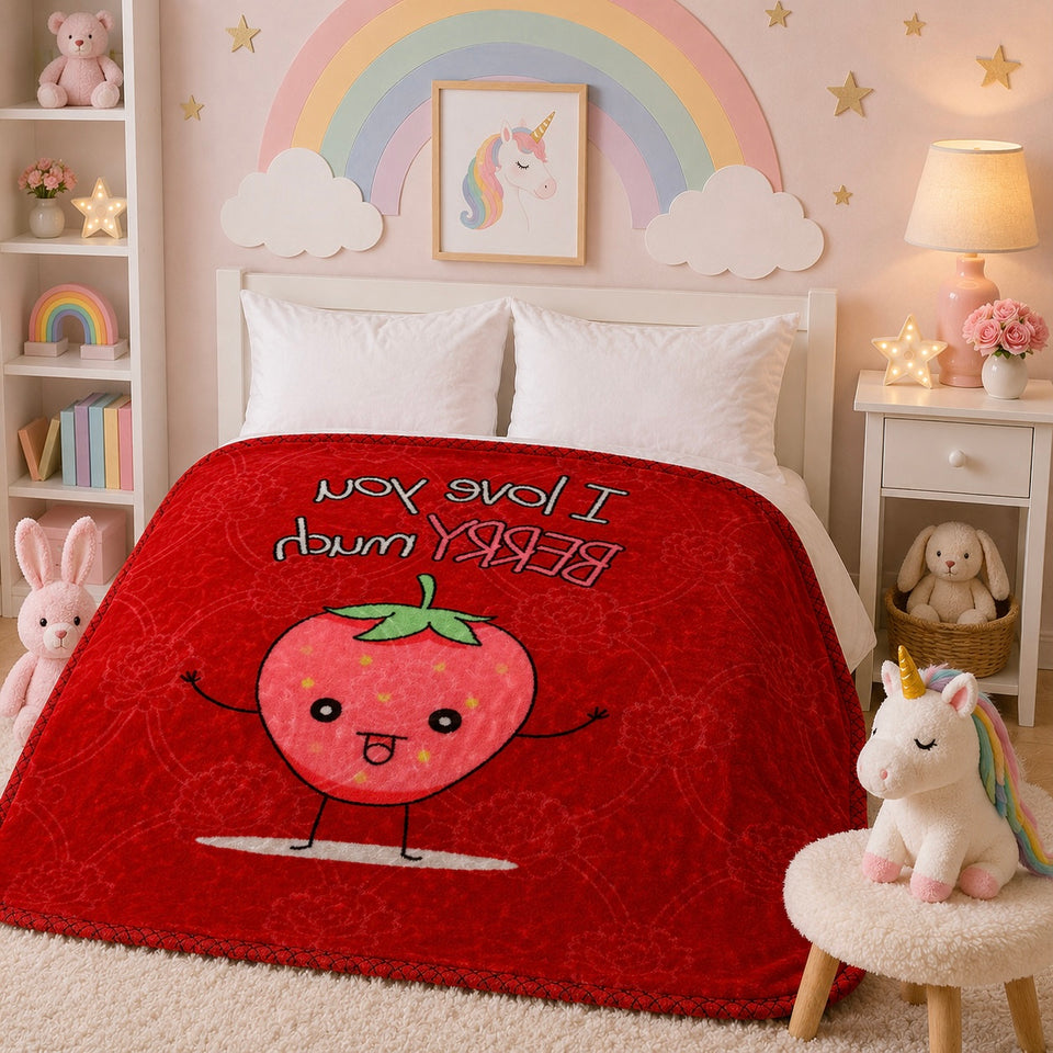 Little Cloud Baby Cot Blanket Box - Red Colour