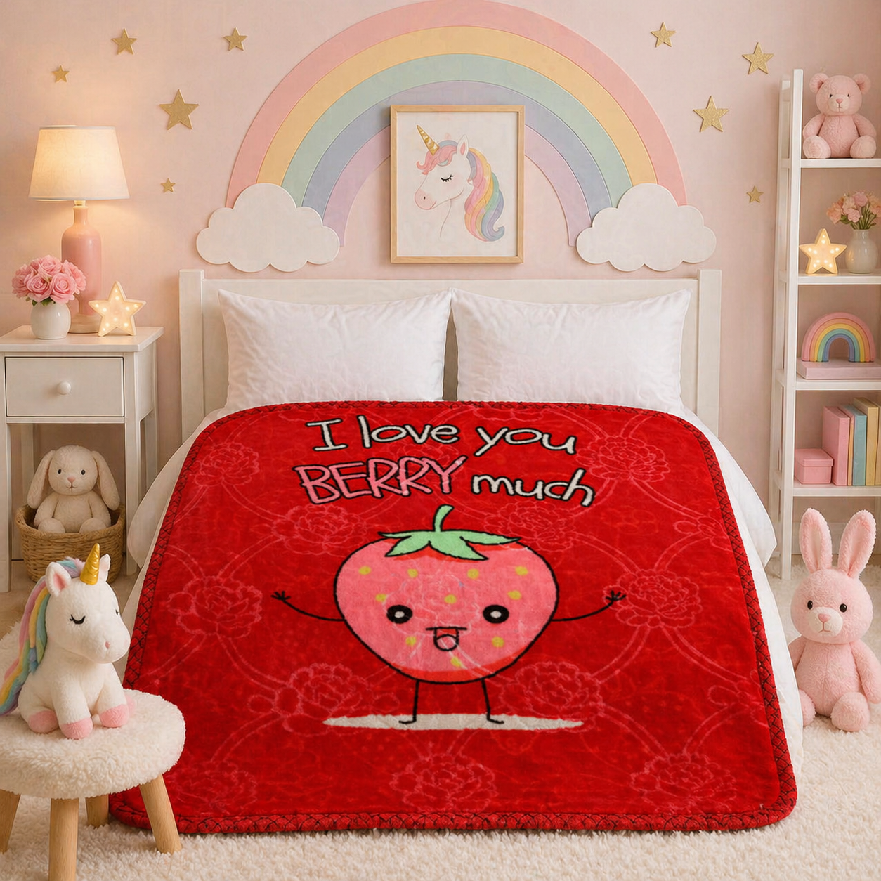 Little Cloud Baby Cot Blanket Box - Red Colour