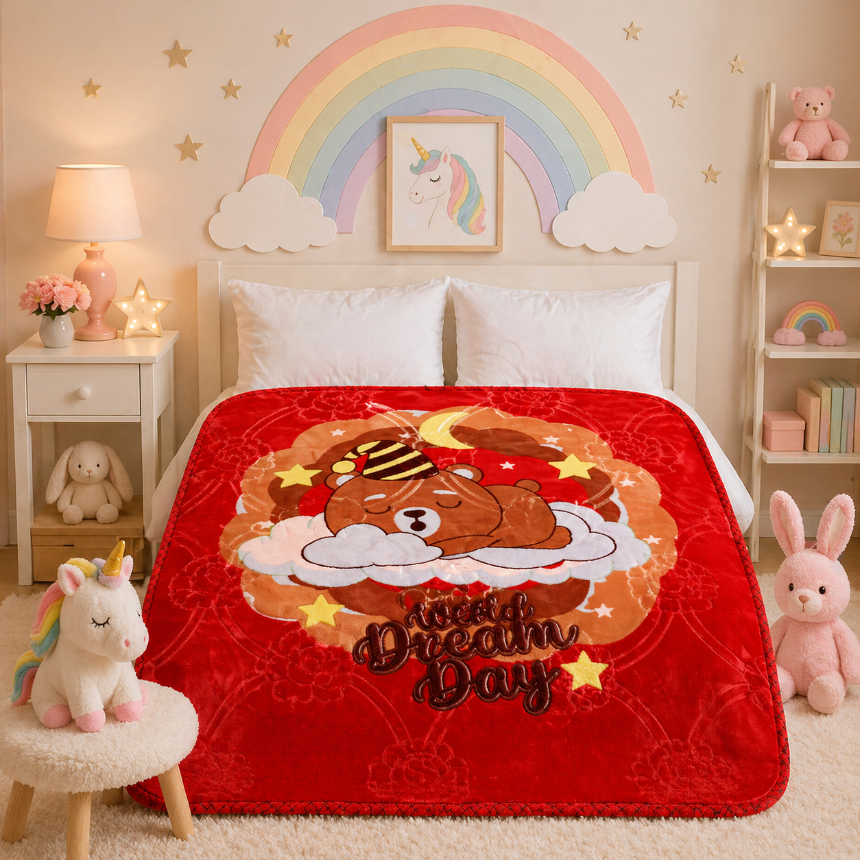 Little Cloud Baby Cot Blanket Box - Red Colour