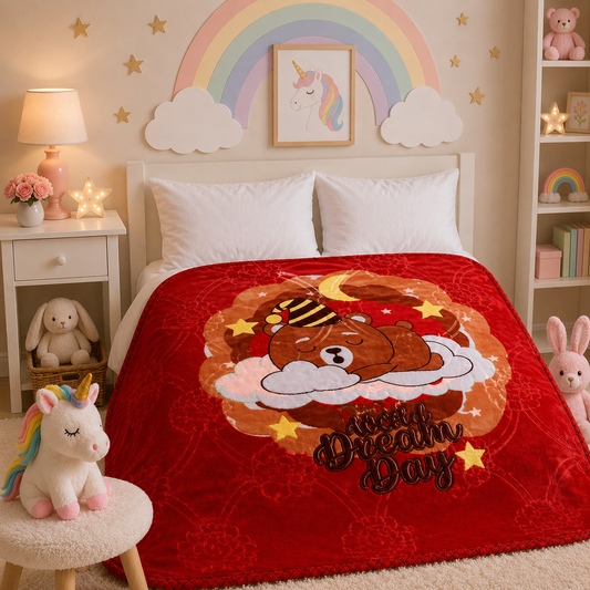 Little Cloud Baby Cot Blanket Box - Red Colour